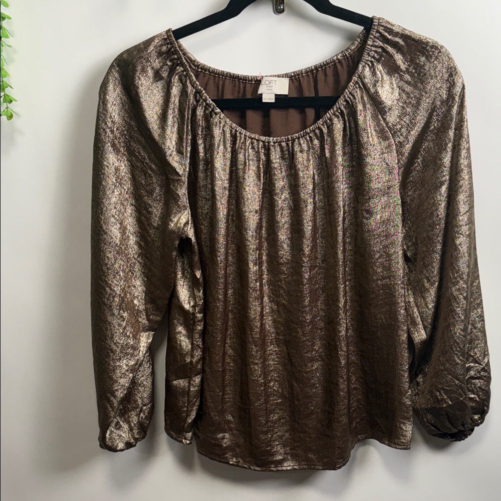 LOFT Shimmering Bronze Blouse